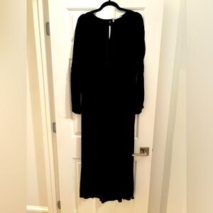 Astr boho black embroidered dress with tassels - small